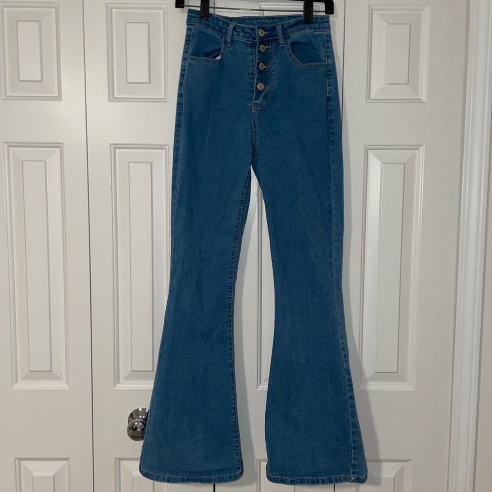 Shein highwaisted flair jeans